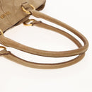 PRADA Hand Bag Leather Beige Gold Auth bs18407-7