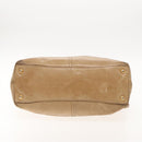 PRADA Hand Bag Leather Beige Gold Auth bs18407-5