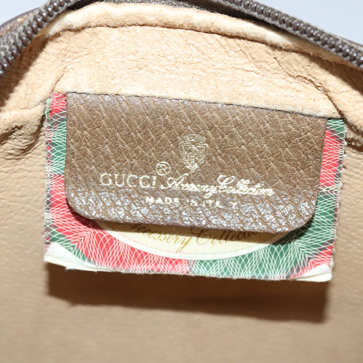 GUCCI GG Supreme Web Sherry Line Clutch Bag PVC Beige Red 89 01 012 Auth bs18432