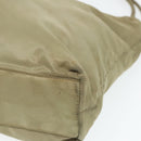 PRADA Tote Bag Nylon Beige Silver Auth bs18439-9