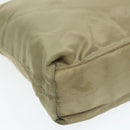 PRADA Tote Bag Nylon Beige Silver Auth bs18439-14