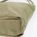 PRADA Tote Bag Nylon Beige Silver Auth bs18439-15