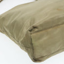 PRADA Tote Bag Nylon Beige Silver Auth bs18439-16