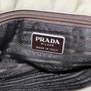 PRADA Tote Bag Nylon Beige Silver Auth bs18439-18