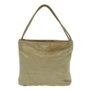 PRADA Tote Bag Nylon Beige Silver Auth bs18439-13