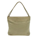 PRADA Tote Bag Nylon Beige Silver Auth bs18439-2