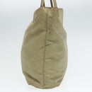 PRADA Tote Bag Nylon Beige Silver Auth bs18439-4