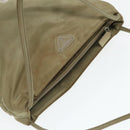PRADA Tote Bag Nylon Beige Silver Auth bs18439-6