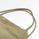 PRADA Tote Bag Nylon Beige Silver Auth bs18439-8