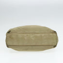 PRADA Tote Bag Nylon Beige Silver Auth bs18439-5