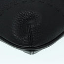 FENDI Celeria Shoulder Bag Leather Black Gold Auth bs18442-16