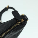 FENDI Celeria Shoulder Bag Leather Black Gold Auth bs18442-9