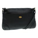 FENDI Celeria Shoulder Bag Leather Black Gold Auth bs18442-1