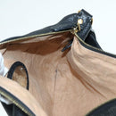 FENDI Celeria Shoulder Bag Leather Black Gold Auth bs18442-23