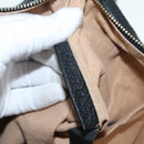 FENDI Celeria Shoulder Bag Leather Black Gold Auth bs18442-12