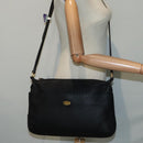 FENDI Celeria Shoulder Bag Leather Black Gold Auth bs18442-27