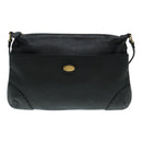 FENDI Celeria Shoulder Bag Leather Black Gold Auth bs18442-13