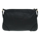 FENDI Celeria Shoulder Bag Leather Black Gold Auth bs18442-2