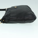 FENDI Celeria Shoulder Bag Leather Black Gold Auth bs18442-4