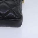 CHANEL Matelasse Waist bag Lamb Skin Black Gold CC Auth bs18455-15