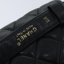 CHANEL Matelasse Waist bag Lamb Skin Black Gold CC Auth bs18455-10