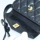 CHANEL Matelasse Waist bag Lamb Skin Black Gold CC Auth bs18455-11