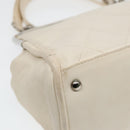 CHANEL Matelasse Hand Bag Leather White Silver CC Auth bs18457-15