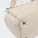 CHANEL Matelasse Hand Bag Leather White Silver CC Auth bs18457-16