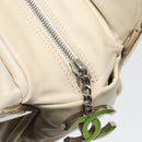 CHANEL Matelasse Hand Bag Leather White Silver CC Auth bs18457-10