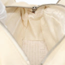 CHANEL Matelasse Hand Bag Leather White Silver CC Auth bs18457-19