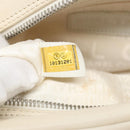 CHANEL Matelasse Hand Bag Leather White Silver CC Auth bs18457-12