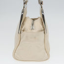 CHANEL Matelasse Hand Bag Leather White Silver CC Auth bs18457-4