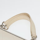 CHANEL Matelasse Hand Bag Leather White Silver CC Auth bs18457-8
