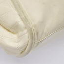 CHANEL Matelasse Chain Shoulder Bag Leather Beige Silver CC Auth bs18463-16