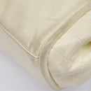 CHANEL Matelasse Chain Shoulder Bag Leather Beige Silver CC Auth bs18463-17