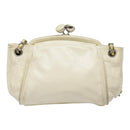 CHANEL Matelasse Chain Shoulder Bag Leather Beige Silver CC Auth bs18463-2