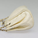 CHANEL Matelasse Chain Shoulder Bag Leather Beige Silver CC Auth bs18463-5