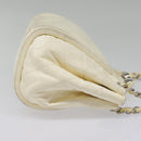 CHANEL Matelasse Chain Shoulder Bag Leather Beige Silver CC Auth bs18463-6