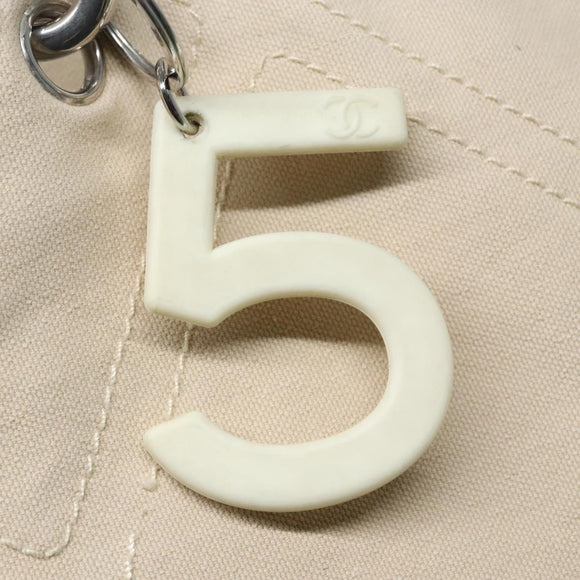 CHANEL COCO Mark Tote Bag Canvas Beige Silver CC Auth bs18464