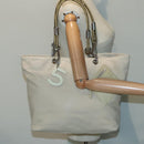 CHANEL COCO Mark Tote Bag Canvas Beige Silver CC Auth bs18464-28