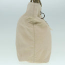 CHANEL COCO Mark Tote Bag Canvas Beige Silver CC Auth bs18464-3