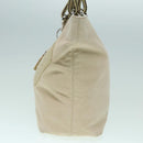 CHANEL COCO Mark Tote Bag Canvas Beige Silver CC Auth bs18464-4