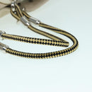 CHANEL COCO Mark Tote Bag Canvas Beige Silver CC Auth bs18464-7