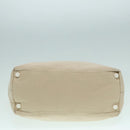 CHANEL COCO Mark Tote Bag Canvas Beige Silver CC Auth bs18464-5