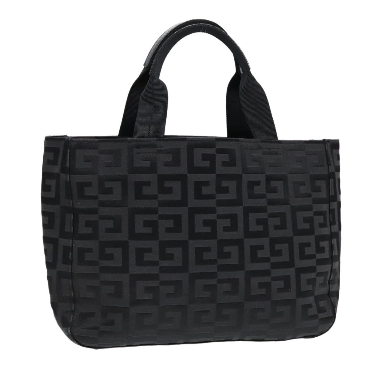 GIVENCHY Tote Bag Canvas Black Silver Auth bs18466