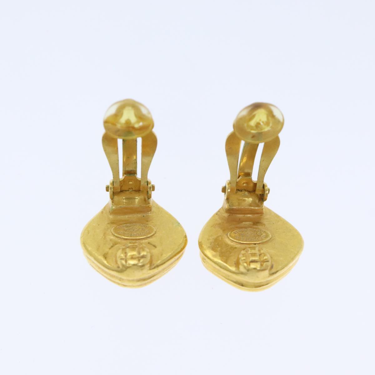 CHANEL COCO Mark Earring metal Gold CC Auth bs18469