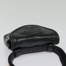 CHANEL Chain Waist bag Lamb Skin Black Gold CC Auth bs18476-6