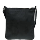 LOEWE Anagram Shoulder Bag Leather Black Silver Auth bs18478-2