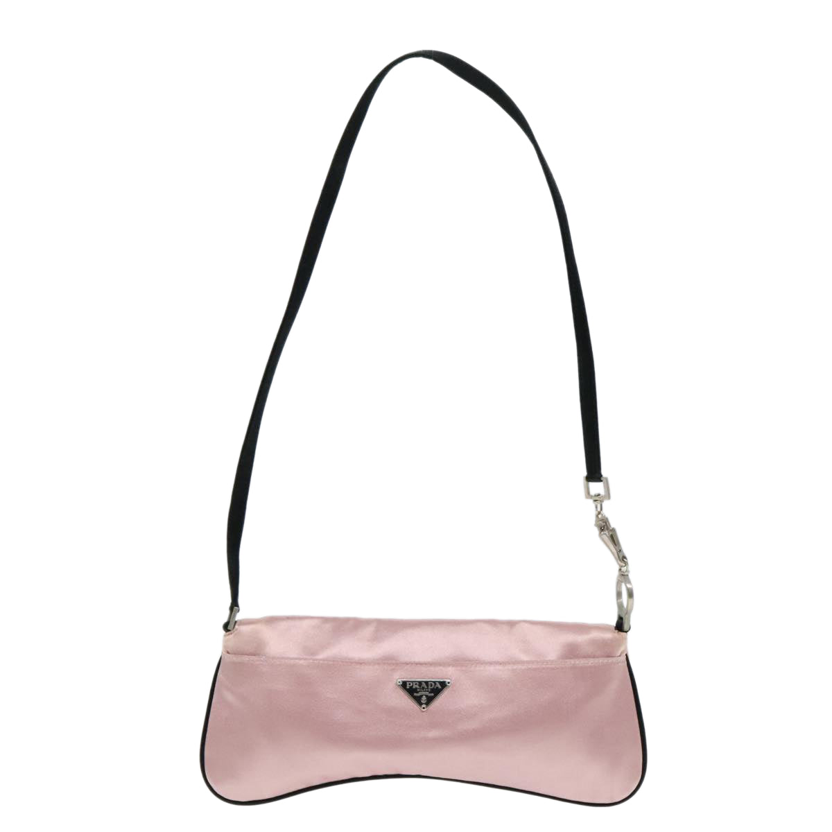 PRADA Shoulder Bag Satin Pink Silver Auth bs18508 - 0