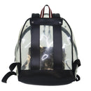 BALLY Backpack Vinyl Clear Black Silver Auth bs18516-2